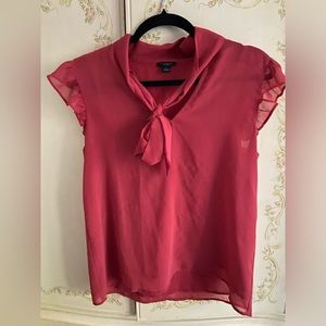 Ann Taylor red chiffon blouse.